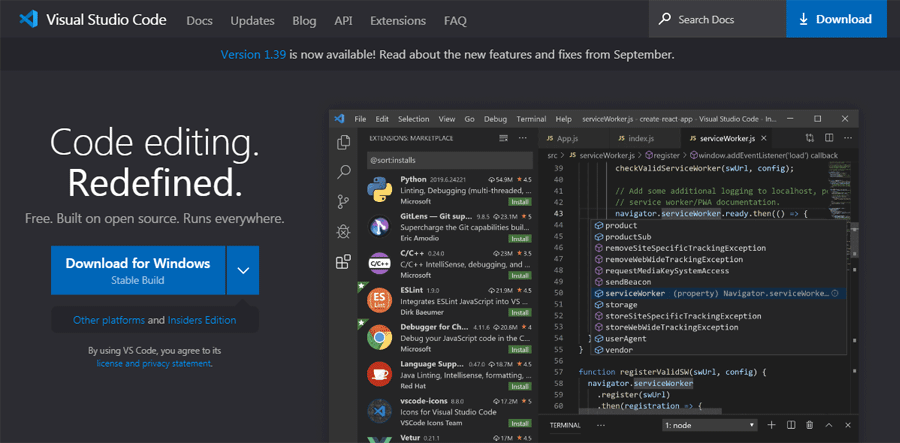 وبسایت Visual Studio Code