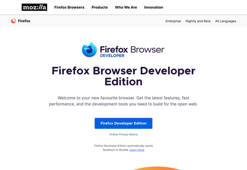 مرورگر Firefox Developer